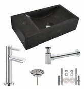 Fonteinset Toilet Hardsteen Links 40x22x10 cm Chroom Fonteinset Toilet Hardsteen Links 40x22x10 cm Chroom