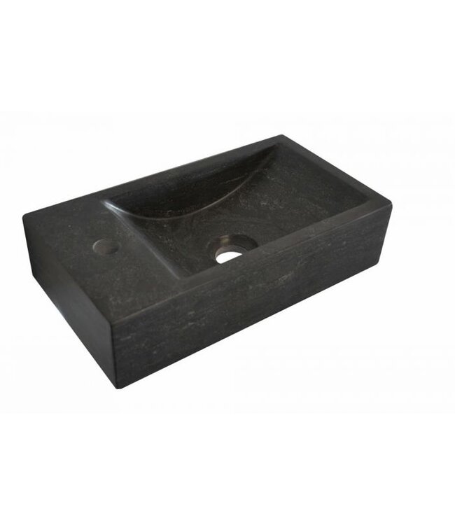 Fonteinset Toilet Hardsteen Links 40x22x10 cm Chroom