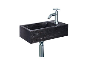 Wiesbaden Fonteinset Toilet Hardstenen Matera fonteinset rechts Chroom 40x23x10 cm