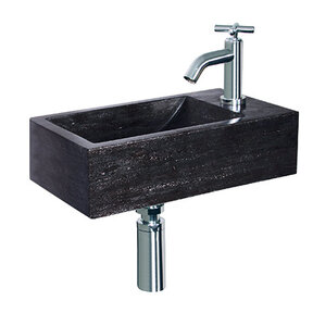 Wiesbaden Fonteinset Toilet Hardstenen Matera fonteinset rechts Chroom 40x23x10 cm