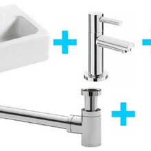 Wiesbaden Fonteinset Toilet Leto fontein + Amador toiletkraan chroom 33x29x11cm