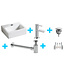 Fonteinset Toilet Leto fontein + Amador toiletkraan chroom 33x29x11cm