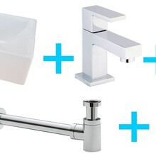 Wiesbaden Fonteinset Toilet Rhea XXS Links + Rombo kraan Chroom