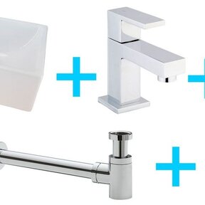 Wiesbaden Fonteinset Toilet Rhea XXS Links + Rombo kraan Chroom