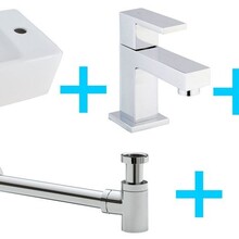 Wiesbaden Fonteinset Toilet Rhea XXS Rechts + Rombo kraan Chroom