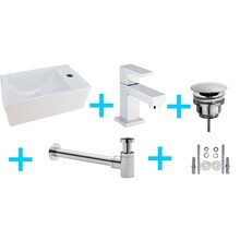 Wiesbaden Fonteinset Toilet Rhea XXS Rechts + Rombo kraan Chroom