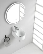 Toilet fontein Erato Wit Rond met kraangat 34x27x12 cm