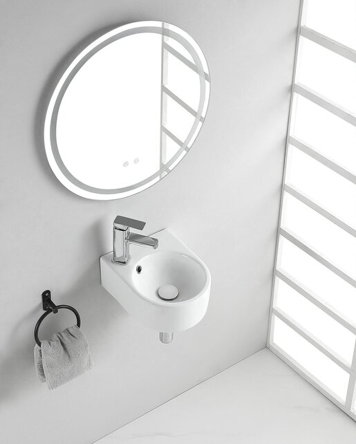Toilet fontein Erato Wit Rond met kraangat 34x27x12 cm