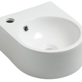 Wiesbaden Toilet fontein Erato Wit Rond met kraangat 34x27x12 cm