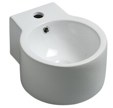 Wiesbaden Toilet fontein Kronos Wit Rond met kraangat 32x27x16 cm