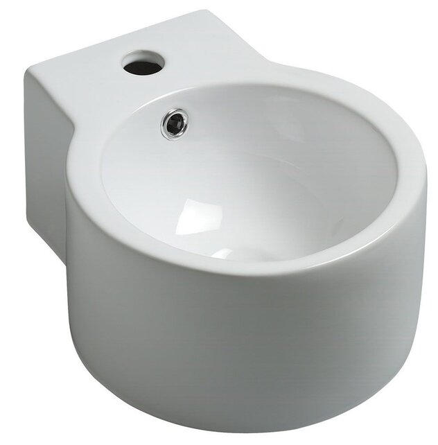 Wiesbaden Toilet fontein Kronos Wit Rond met kraangat 32x27x16 cm