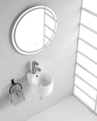 Wiesbaden Toilet fontein Kronos Wit Rond met kraangat 32x27x16 cm