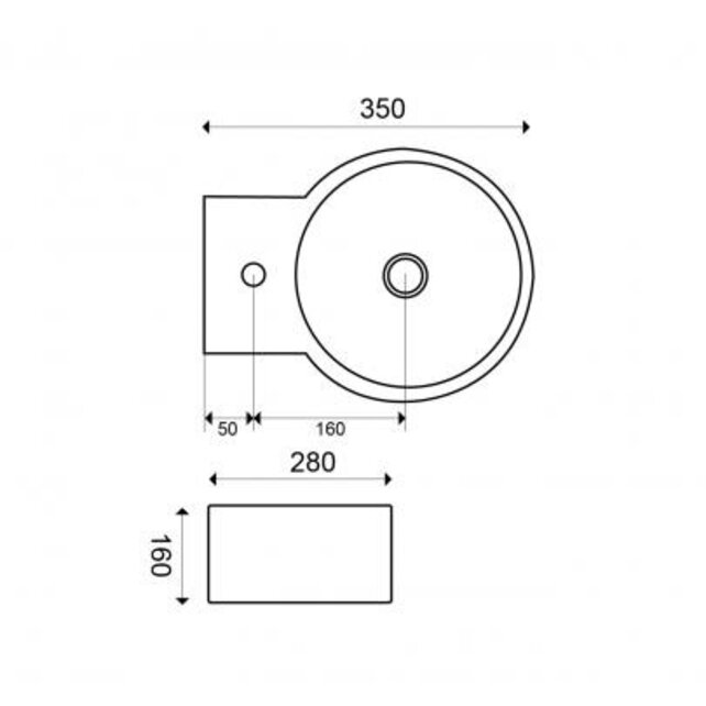 Wiesbaden Toilet fontein Kronos Wit Rond met kraangat 32x27x16 cm
