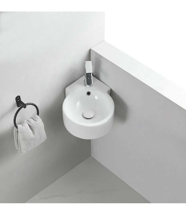 Wiesbaden Toilet fontein Atlas hoekfontein Wit 44x27x12 cm