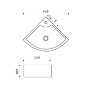 Toilet fontein Pallas hoekfontein Wit 44x32x13 cm keramiek