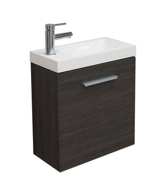 Wiesbaden Wiesbaden Wc kastje + wastafel Emma houtnerf grijs 50x25x50 cm