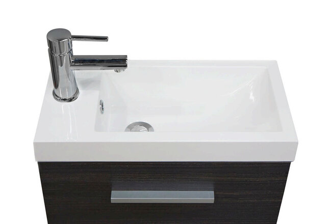 Wc kastje + wastafel Emma houtnerf grijs 50x25x50 cm