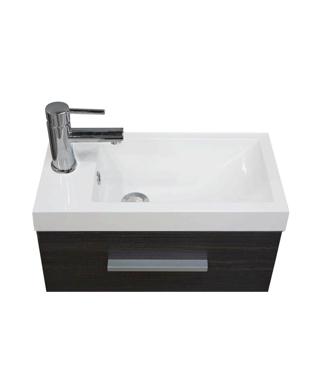 Wc kastje + wastafel Emma houtnerf grijs 50x25x50 cm