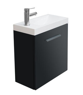 Wiesbaden Wiesbaden Wc kastje + wastafel Emma hoogglans grijs 50x25x50 cm