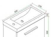 Wc kastje + wastafel Emma Wit 50x25x50 cm