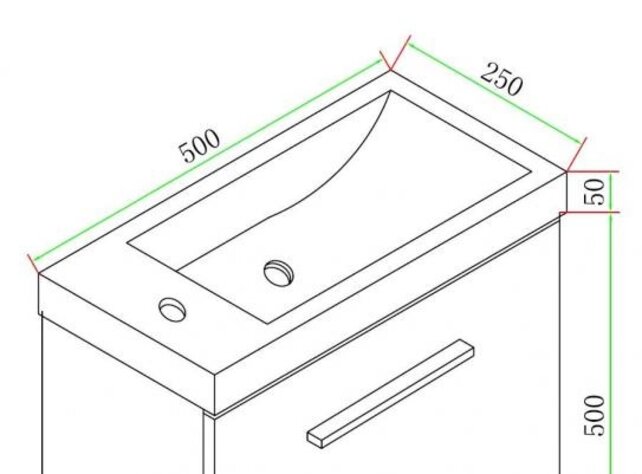 Wc kastje + wastafel Emma Wit 50x25x50 cm
