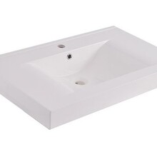 Wiesbaden Tigris wastafel glans wit 80x46x8 cm met kraangaten kunstmarmer