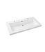 Wastafel glans wit Vision 100x46x5,5 cm met 2 kraangaten kunstmarmer