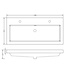 Wastafel glans wit Vision 100x46x5,5 cm met 2 kraangaten kunstmarmer