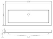 Wastafel glans wit Vision 100x46x5,5 cm zonder kraangat kunstmarmer