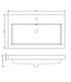 Wastafel glans wit Vision 80x46x5,5 cm met kraangat kunstmarmer