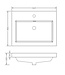 Wastafel glans wit Vision 60x46x5,5 cm met kraangat kunstmarmer
