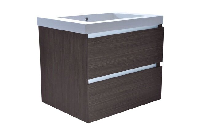 Wastafel glans wit Vision 60x46x5,5 cm met kraangat kunstmarmer