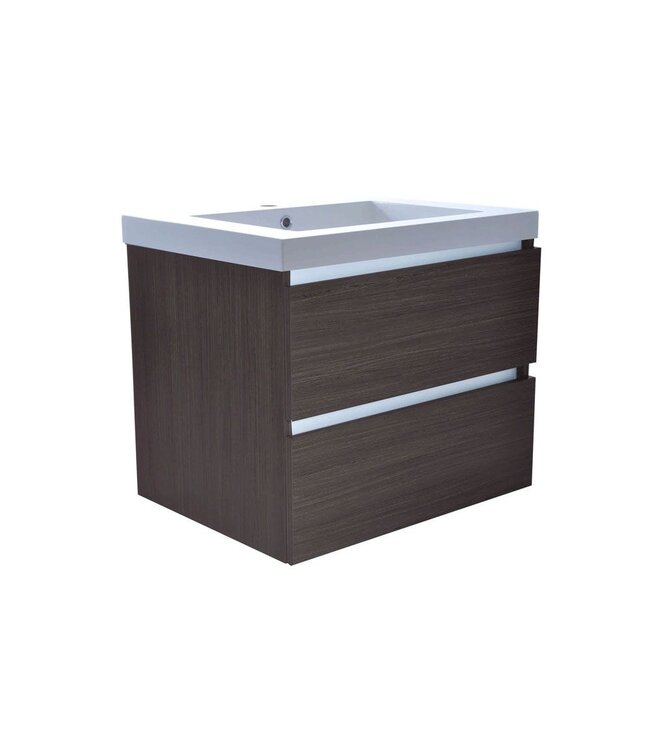 Wiesbaden Wastafel glans wit Vision 60x46x5,5 cm met kraangat kunstmarmer