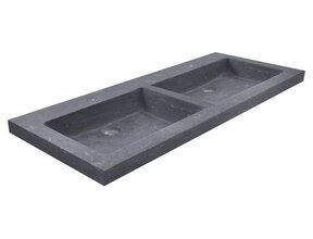 Wiesbaden Wastafel Hardsteen Raw 120x46x5 cm dubbel zonder kraangaten