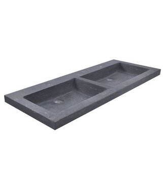 Wiesbaden Wiesbaden Wastafel Hardsteen Raw 120x46x5 cm dubbel met 2 kraangaten