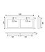 Wastafel Hardsteen Raw 120x46x5 cm dubbel met 2 kraangaten