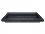 Wiesbaden Wastafel Hardsteen Raw 100x46x5 cm met 2 kraangaten Wiesbaden Wastafel Hardsteen Raw 100x46x5 cm met 2 kraangaten