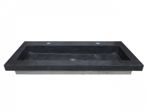 Wiesbaden Wastafel Hardsteen Raw 100x46x5 cm met 2 kraangaten