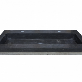 Wiesbaden Wastafel Hardsteen Raw 100x46x5 cm met 2 kraangaten