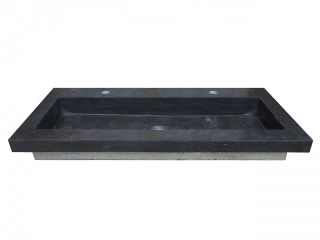 Wiesbaden Wastafel Hardsteen Raw 100x46x5 cm met 2 kraangaten Wiesbaden Wastafel Hardsteen Raw 100x46x5 cm met 2 kraangaten