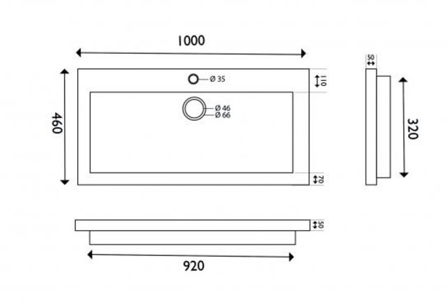 Wiesbaden Wastafel Hardsteen Raw 100x46x5 cm met 1 kraangat Wiesbaden Wastafel Hardsteen Raw 100x46x5 cm met 1 kraangat