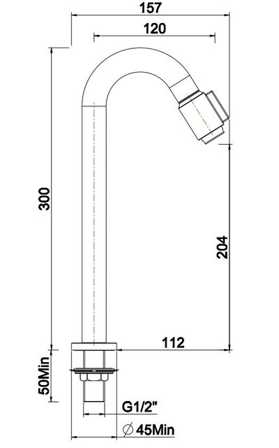 Wiesbaden Victoria luxe fonteinkraan Mat Zwart XL 1/2"