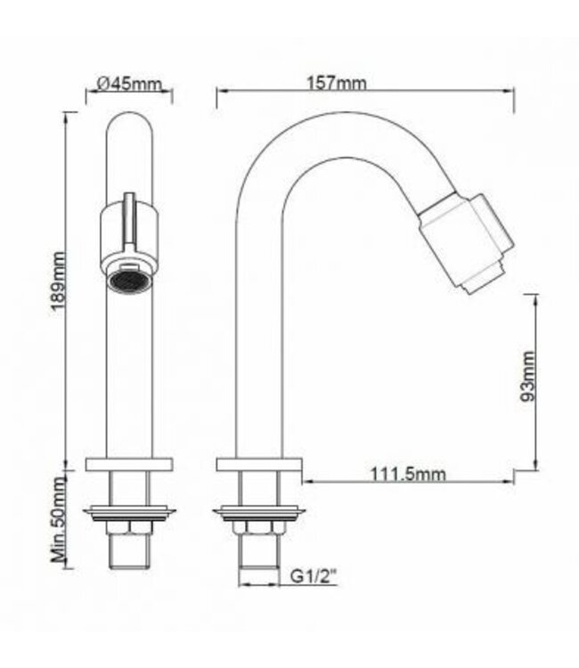 Wiesbaden Victoria luxe fonteinkraan geborsteld Brons Koper 1/2''