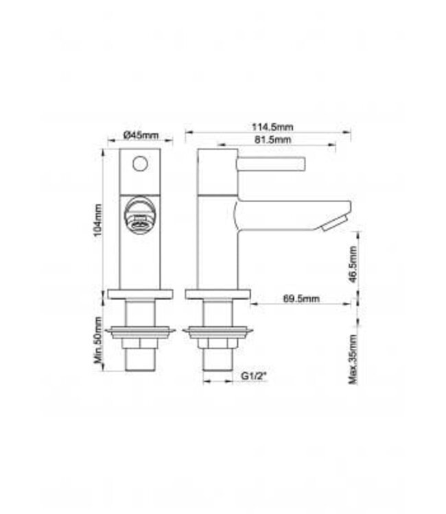 Wiesbaden Amador fonteinkraan Mat Zwart met Kiwa keurmerk 1/2"