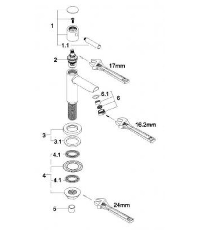 Wiesbaden Amador fonteinkraan Chroom met Kiwa keurmerk 1/2"