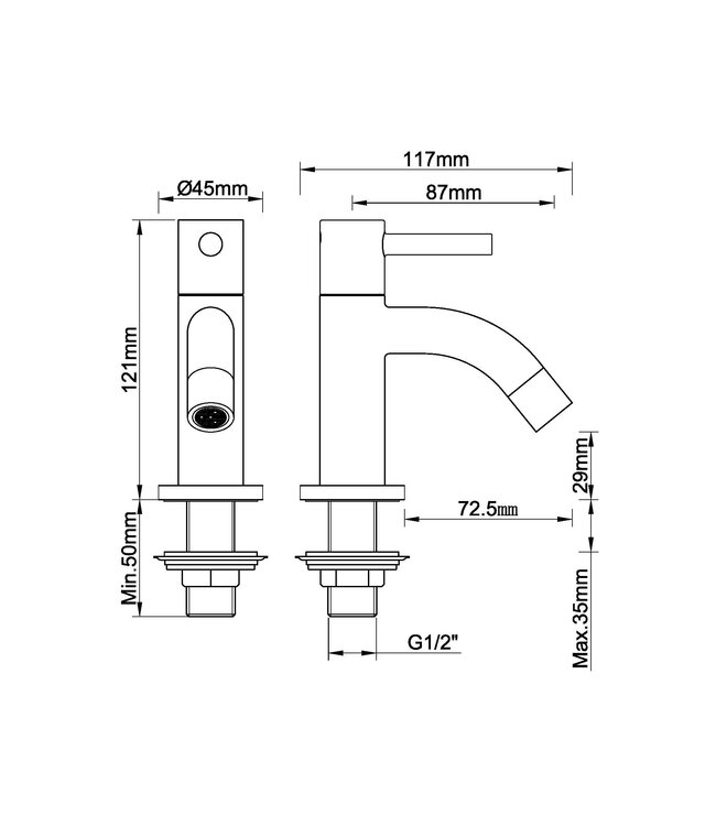 Wiesbaden Wiesbaden Cadans Chroom fonteinkraan Kiwa 1/2"