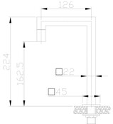 Xellanz Fonteinkraan Kappa Chroom met Hoekige uitloop - 22.4001