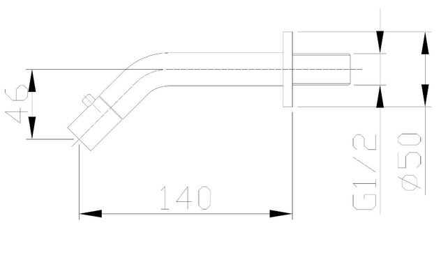 Wiesbaden Metro Inbouw Fonteinkraan Mat Zwart 14cm - 22.4008