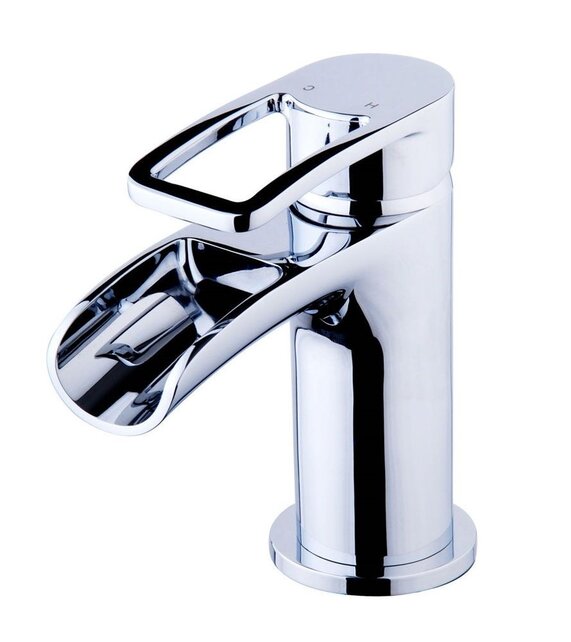 Wiesbaden Alegra wastafelkraan waterval Chroom met waste - 29.4210