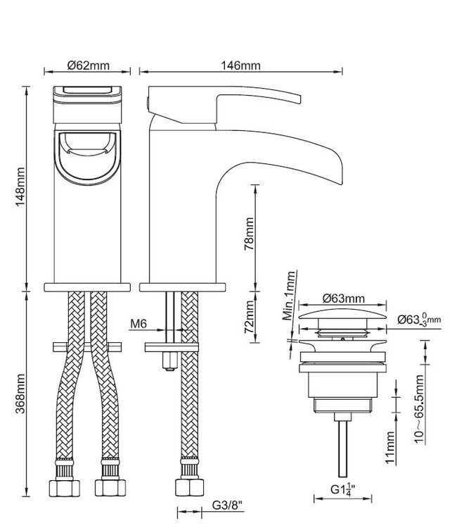Wiesbaden Wiesbaden Alegra wastafelkraan waterval Chroom met waste - 29.4210
